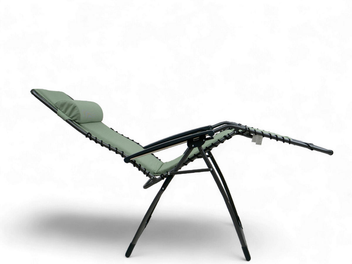 GARTEN-RELAXSESSEL 66/120/65 cm  - Anthrazit/Grün, Basics, Textil/Metall (66/120/65cm)