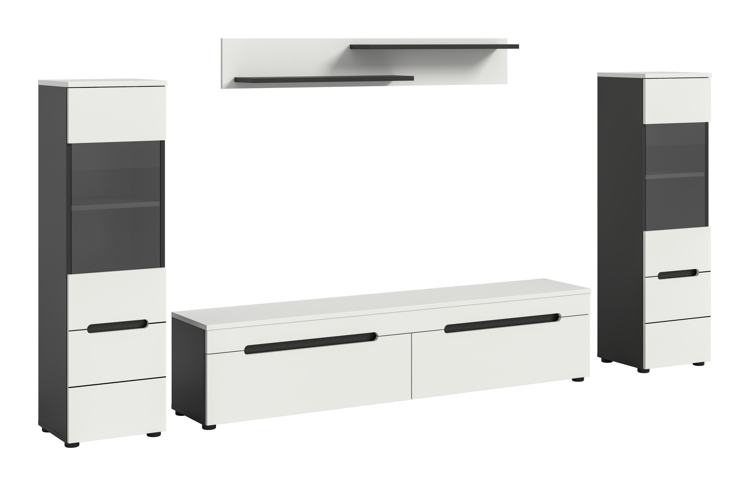 OBÝVACIA STENA biela - čierna/biela, Design, kompozitné drevo/plast (272/141/33cm) - Livetastic