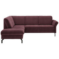 ECKSOFA in Flachgewebe Weinrot  190/241 cm  - Weinrot/Schwarz, KONVENTIONELL, Textil/Metall (190/241cm) - Beldomo Comfort
