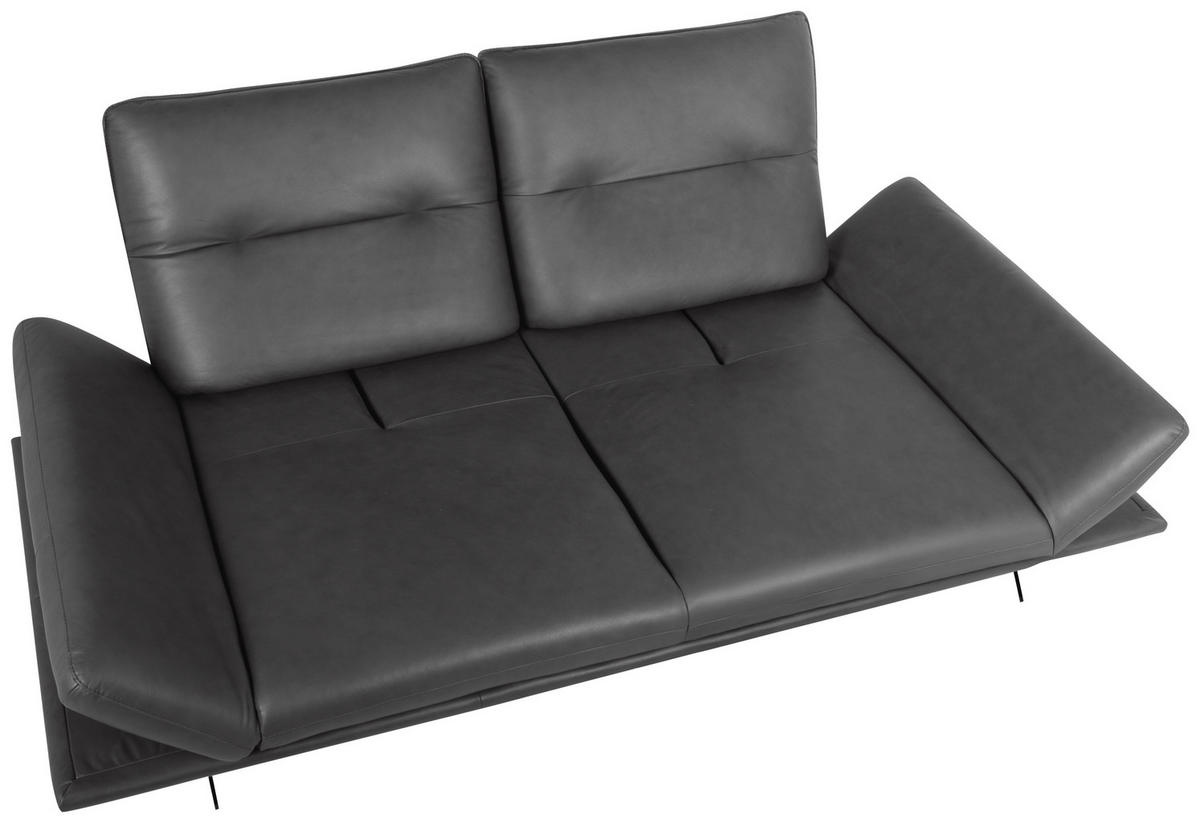 3-SITZER-SOFA 238/95/107 cm  in Echtleder Dunkelgrau   - Dunkelgrau/Schwarz, Design, Leder/Metall (238/95/107cm) - Celina Home