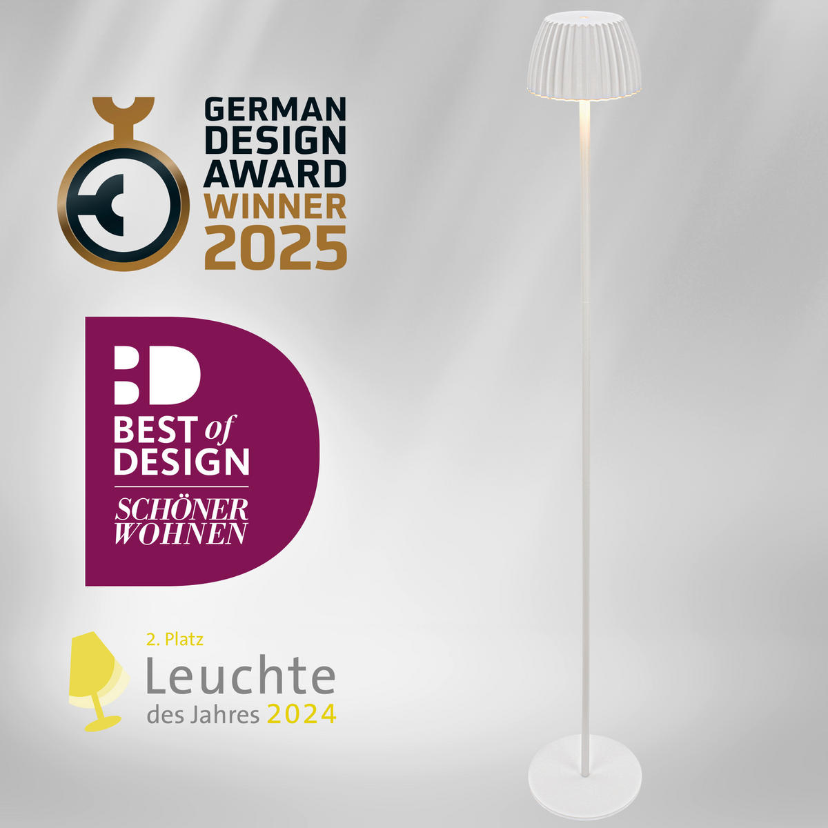 AKKU-STEHLEUCHTE 19/123,5 cm    - Weiß, Basics, Kunststoff/Metall (19/123,5cm)