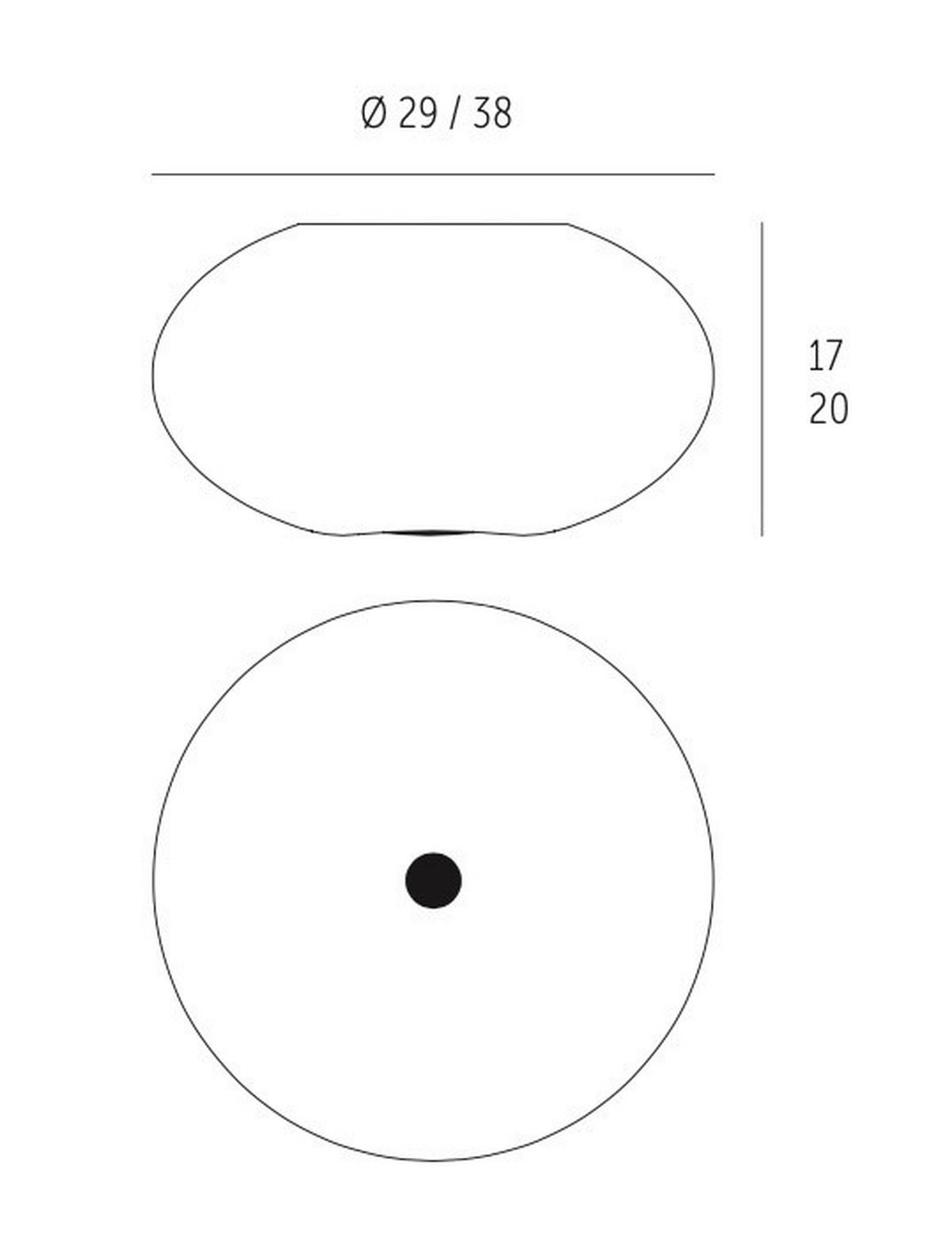 DECKENLEUCHTE AIH 38/20 cm   - Weiß, KONVENTIONELL, Glas (38/20cm)