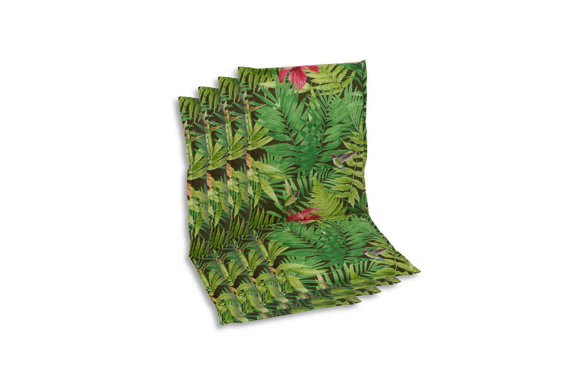 SESSELAUFLAGENSET Blätter  - Dunkelgrün/Hellgrün, Basics, Textil (50/7/110cm)