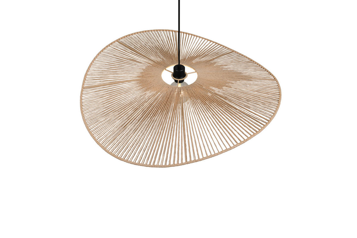 PENDELLEUCHTE 78/150 cm    - Schwarz/Braun, Natur, Papier (78/150cm)