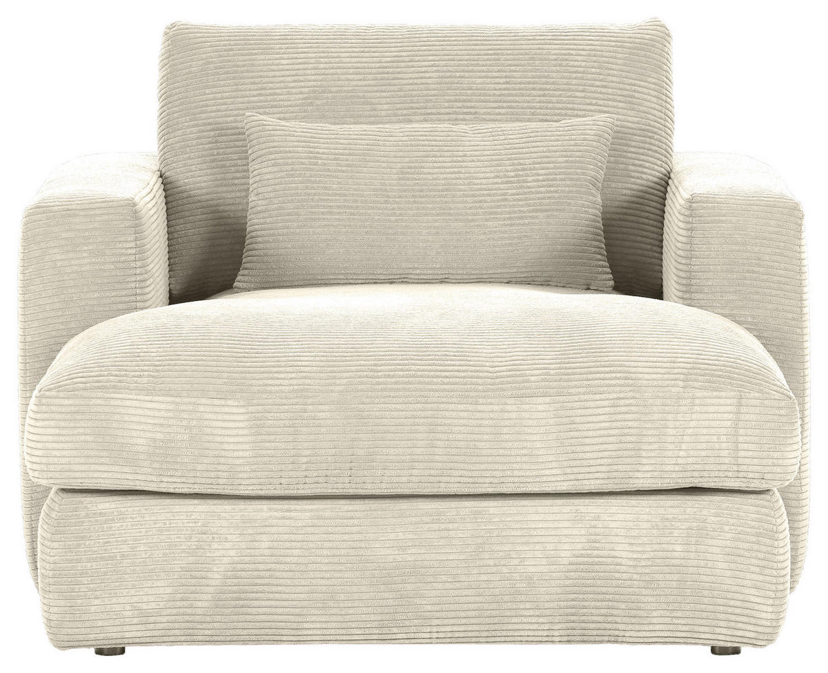 XXL-FÅTÖLJ i textil cremefärgad  - svart/cremefärgad, Romantik / Lanthus, textil/plast (120/67/140cm) - MID.YOU
