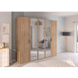 DREHTÜRENSCHRANK 251/223/60 cm 5-türig Sonoma Eiche  - Silberfarben/Sonoma Eiche, Design, Glas/Holzwerkstoff (251/223/60cm) - Novel