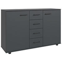KOMMODE , 130/83/41 cm, 4 Schublade(n)  - Schwarz/Graphitfarben, KONVENTIONELL, Holzwerkstoff/Kunststoff (130/83/41cm) - Carryhome