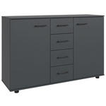 KOMMODE , 130/83/41 cm, 4 Schublade(n)  - Schwarz/Graphitfarben, KONVENTIONELL, Holzwerkstoff/Kunststoff (130/83/41cm) - Carryhome