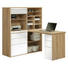 MINI-OFFICE Schreibtisch seitenverkehrt montierbar Weiß, Eichefarben - Eichefarben/Weiß, KONVENTIONELL, Glas (126,6/150/187cm) MINI-OFFICE Schreibtisch seitenverkehrt montierbar Weiß, Eichefarben - Eichefarben/Weiß, KONVENTIONELL, Glas (126,6/150/187cm)