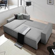 ECKSOFA in Cord, Webstoff Grau  - Schwarz/Grau, MODERN, Holz/Textil (157/265cm) - Carryhome