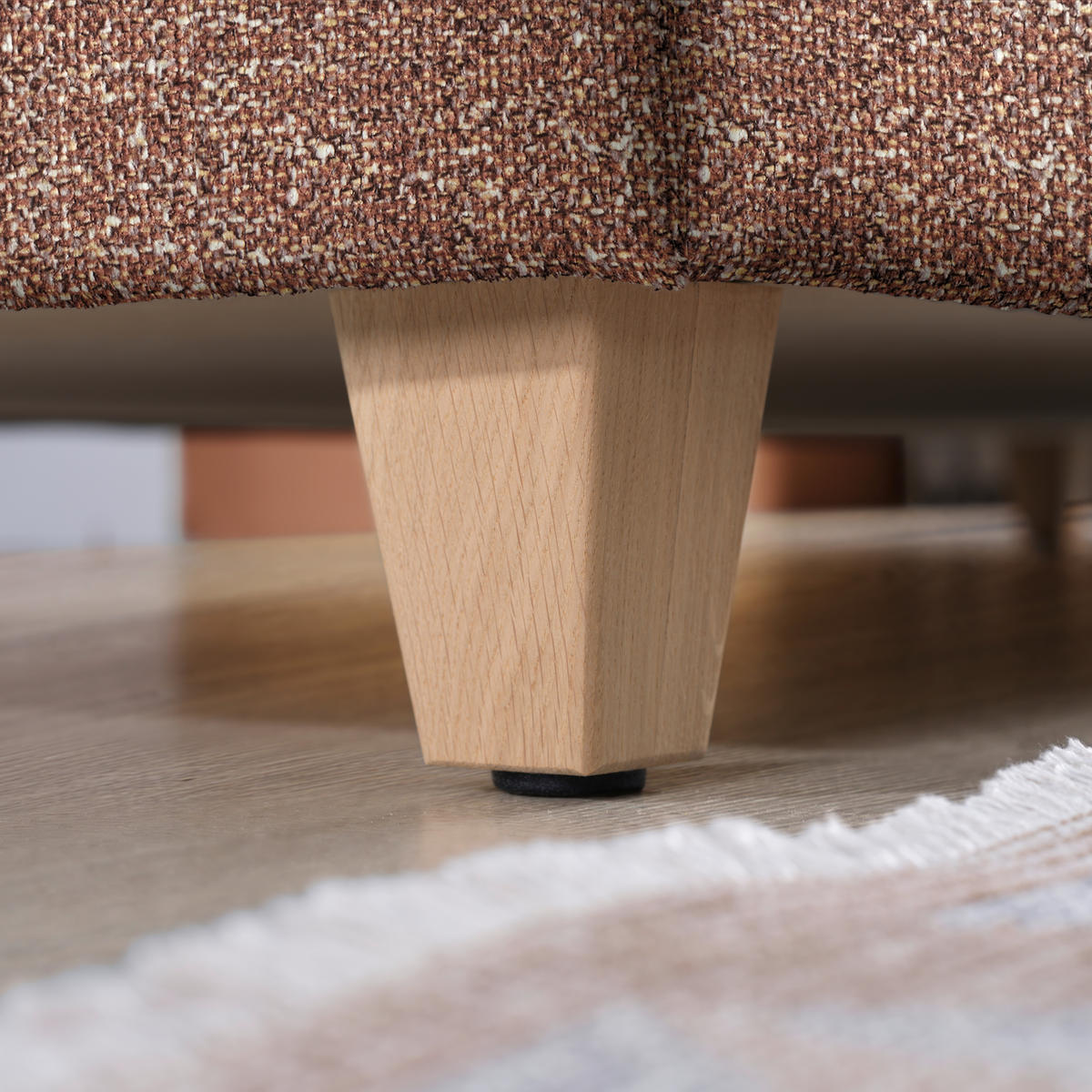 ECKSOFA  in Mikrovelours Terracotta  203/261 cm  - Eichefarben/Terracotta, KONVENTIONELL, Holz/Textil (203/261cm) - Sedda