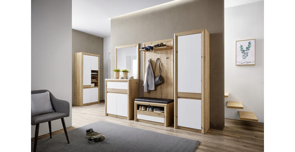 Schuhschrank Kashmir New - Eichefarben/Weiß, MODERN, Holzwerkstoff (84/192/41cm) - James Wood