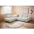 ECKSOFA in Webstoff Creme  - Creme/Schwarz, Design, Textil/Metall (235/280cm) - Hom`in