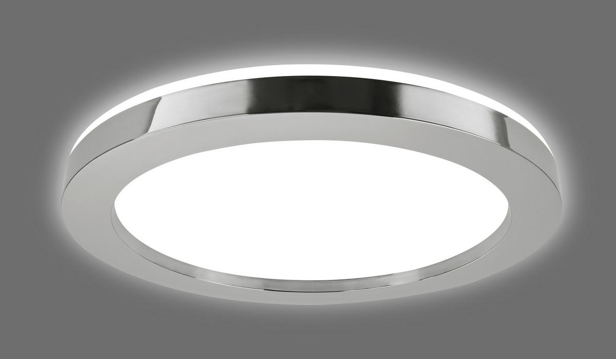 LED-BADEZIMMER-DECKENLEUCHTE - Chromfarben, Basics, Kunststoff/Metall (41/6cm)