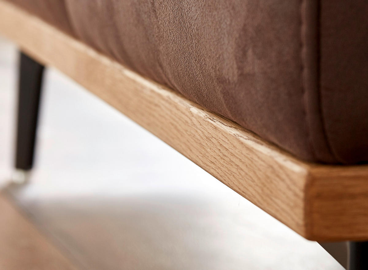 ECKSOFA Grau Webstoff  - Schwarz/Grau, Natur, Holz/Textil (282/226cm) - Novel