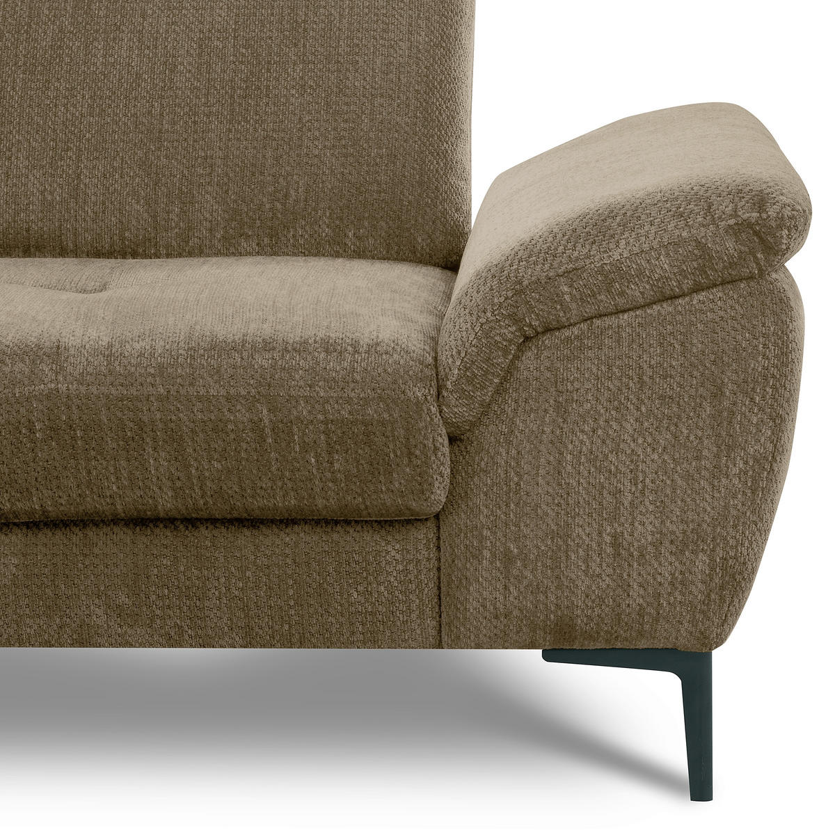 ECKSOFA  Webstoff Taupe  - Taupe/Schwarz, Design, Textil/Metall (195/268cm) - Livetastic