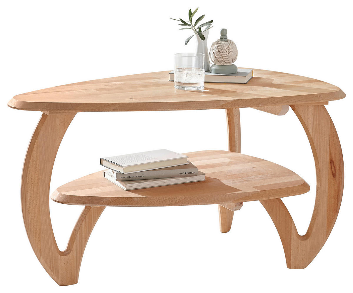 COUCHTISCH Kernbuche massiv 90/60/50 cm Freiform Buchefarben  - Buchefarben, KONVENTIONELL, Holz (90/60/50cm) - Linea Natura