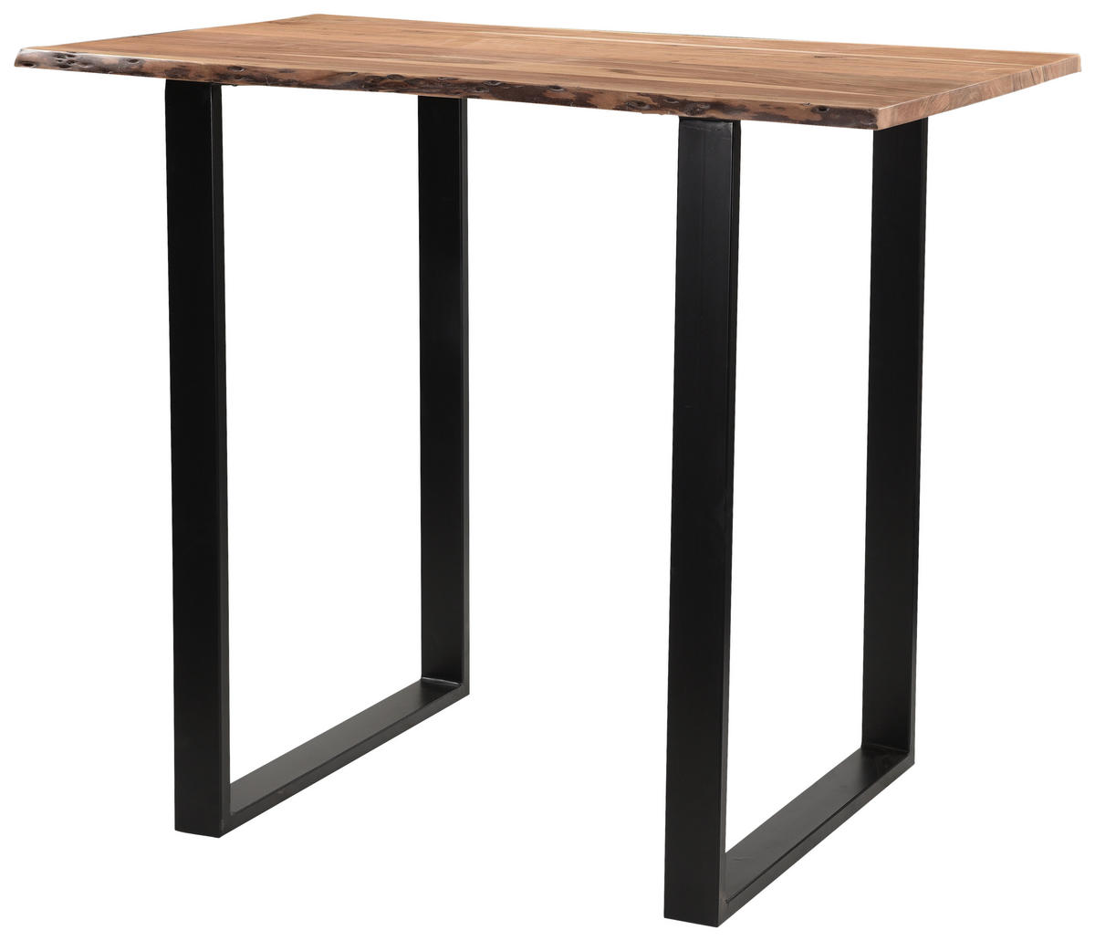 BARTISCH Akazie Hartholz rechteckig Schwarz, Akaziefarben  - Schwarz/Akaziefarben, Design, Holz/Metall (120/80/105cm) - Linea Natura