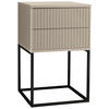 NACHTSCHRANK 40/65/38,5 cm  - Kaschmir/Schwarz, Design, Holzwerkstoff/Metall (40/65/38,5cm) - Livetastic