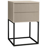 NACHTKÄSTCHEN 40/65/38,5 cm  in Kaschmir, Schwarz  - Kaschmir/Schwarz, Design, Holzwerkstoff/Metall (40/65/38,5cm) - Carryhome
