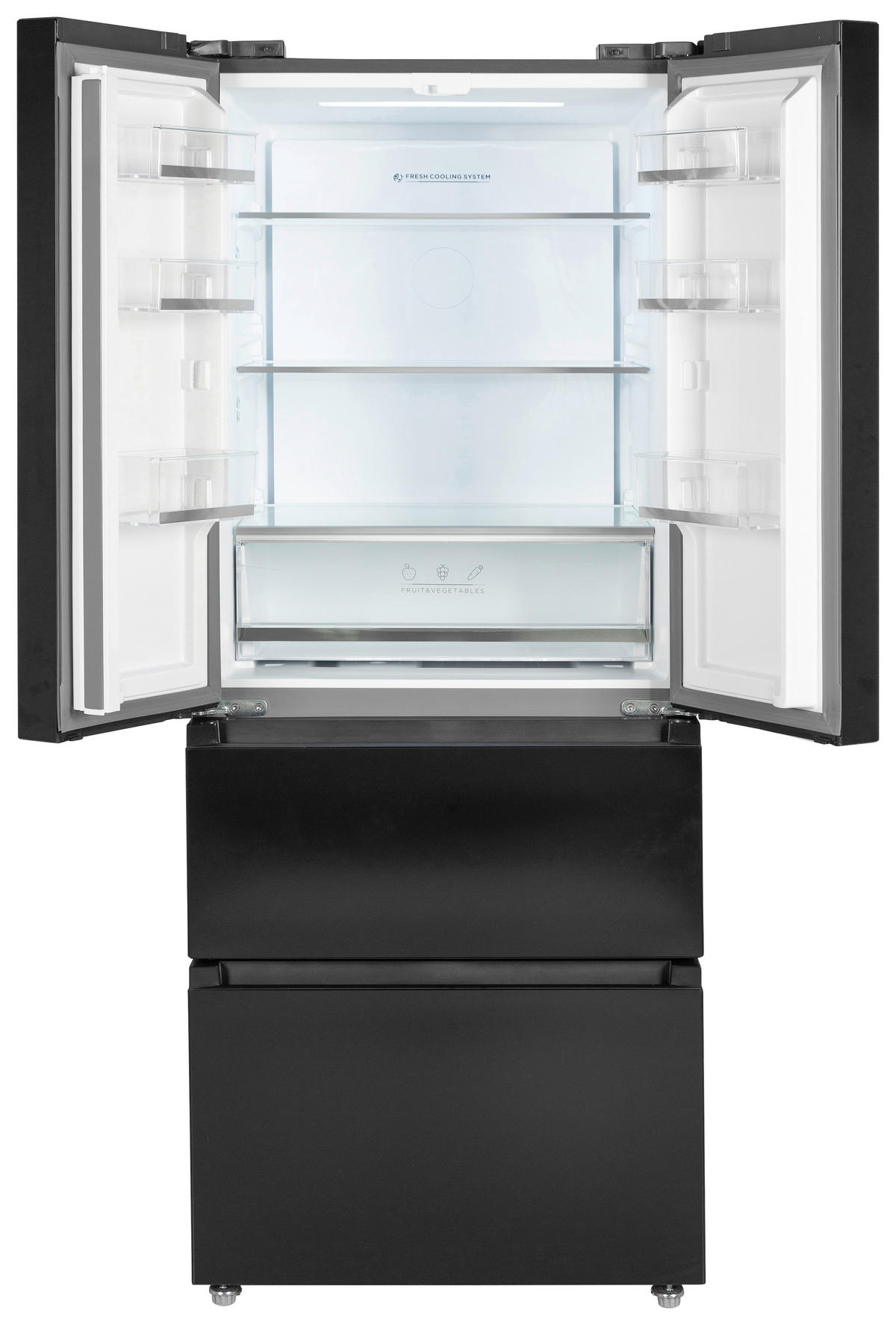 KOMBINÁLT HŰTŐ-FAGYASZTÓ - fekete, Basics, műanyag/Üveg (68,6/178/70,3cm) - Mican