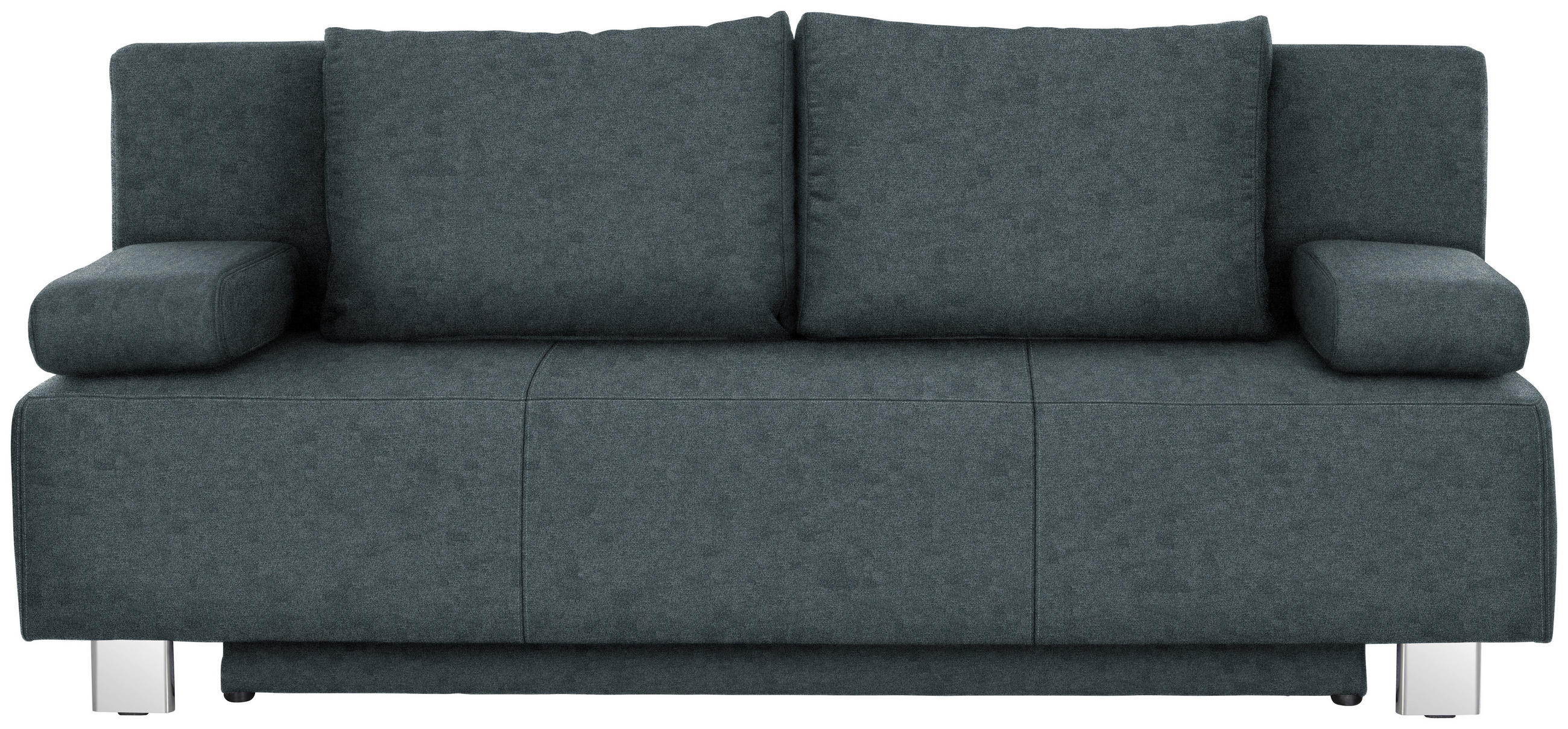 ZOFA S POSTELJNO FUNKCIJO,  antracit tekstil  - barve kroma/antracit, Design, kovina/tekstil (197/88/89cm) - Xora