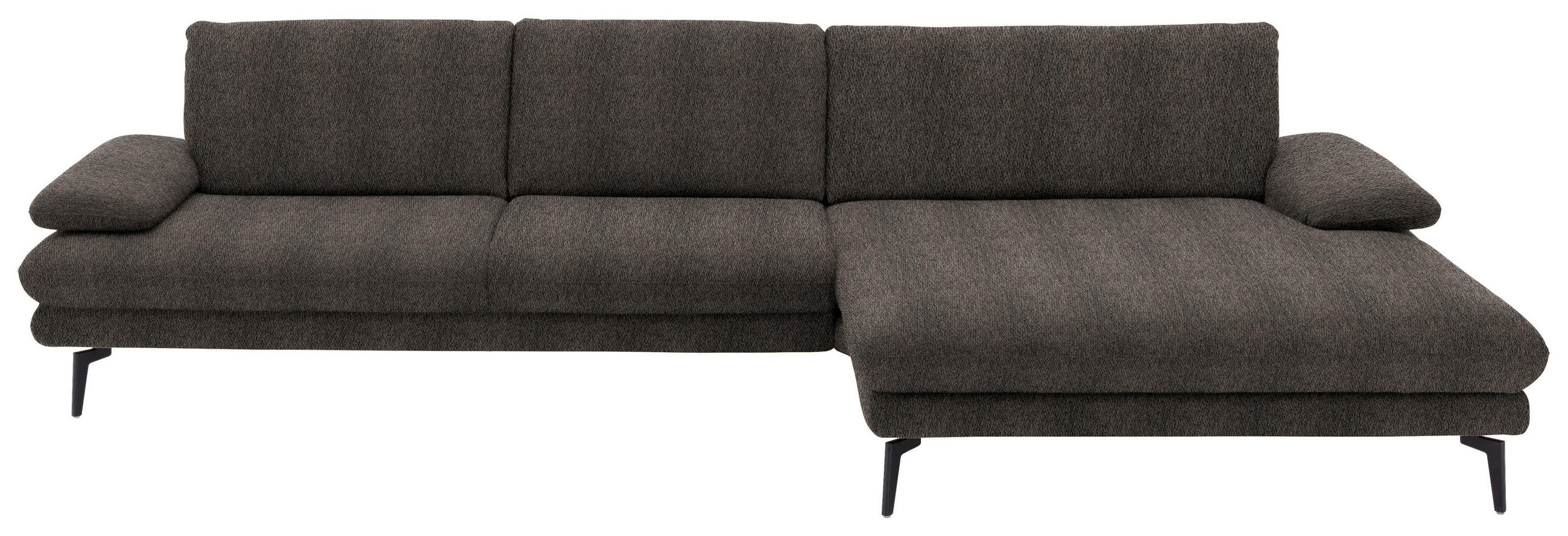 ECKSOFA in Chenille Fango  - Fango/Schwarz, Design, Textil/Metall (310/180cm) - Dieter Knoll