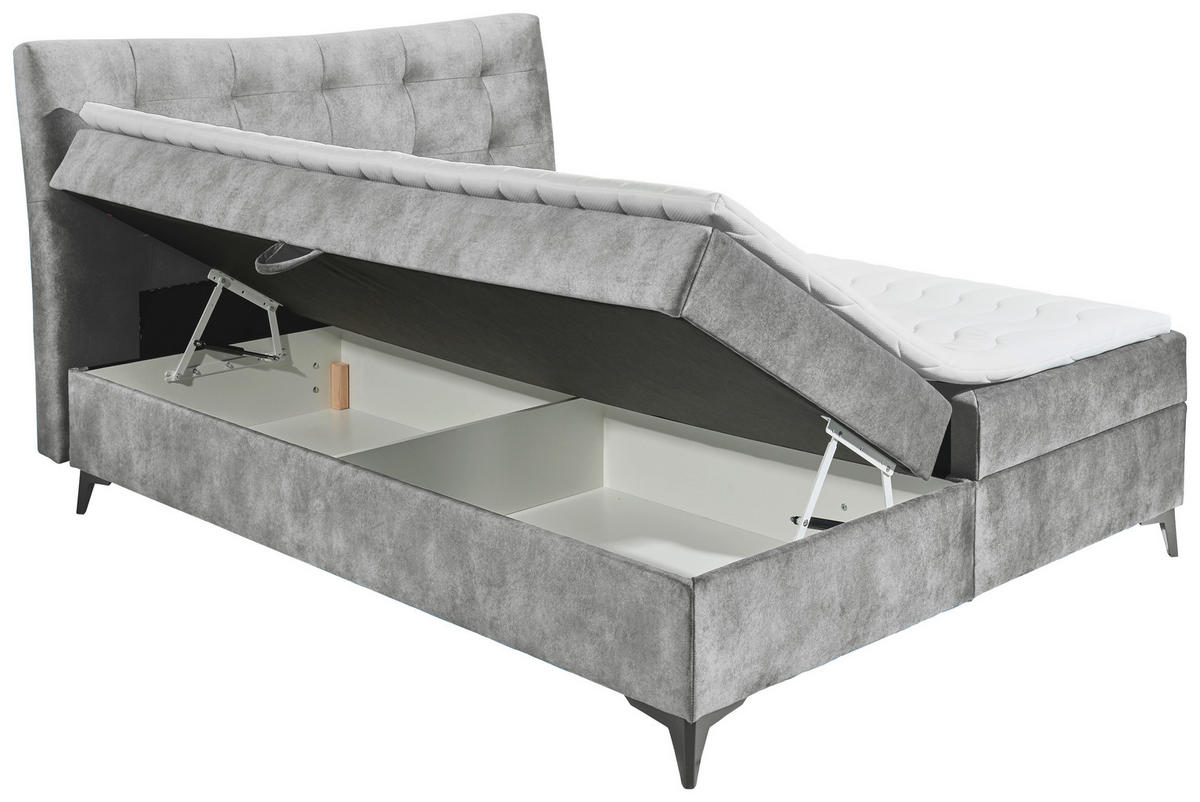 BOXBETT 180/200 cm  in Grau  - Schwarz/Grau, MODERN, Holzwerkstoff/Kunststoff (180/200cm) - MID.YOU