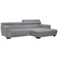ECKSOFA  in Webstoff Grau  279/182 cm  - Schwarz/Grau, KONVENTIONELL, Textil/Metall (279/182cm) - Hom`in