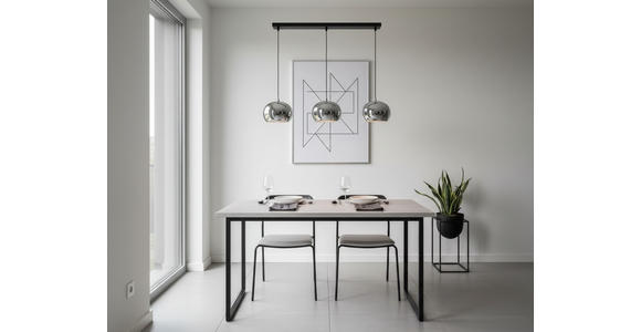 HÄNGELEUCHTE 68/20/120 cm  - Schwarz, Trend, Glas/Metall (68/20/120cm) - Novel