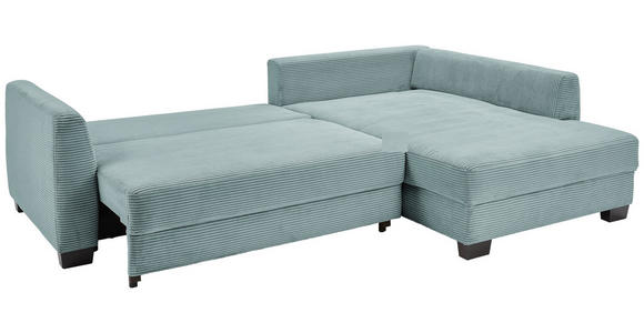 ECKSOFA in Cord Blaugrau  - Blaugrau/Petrol, KONVENTIONELL, Holz/Textil (267/181cm) - Carryhome