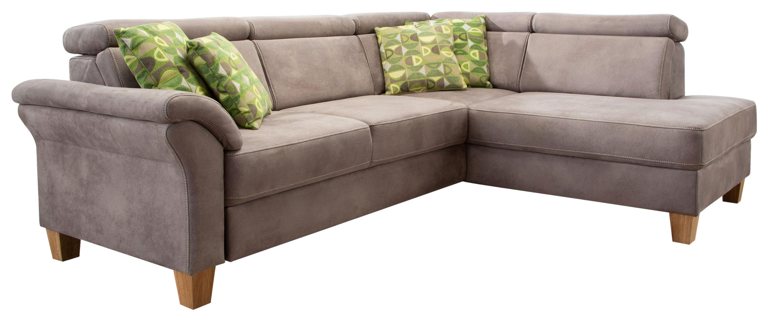 ECKSOFA in Mikrofaser Braun  - Eichefarben/Beige, Konventionell, Holz/Textil (245/194cm) - Sit & More