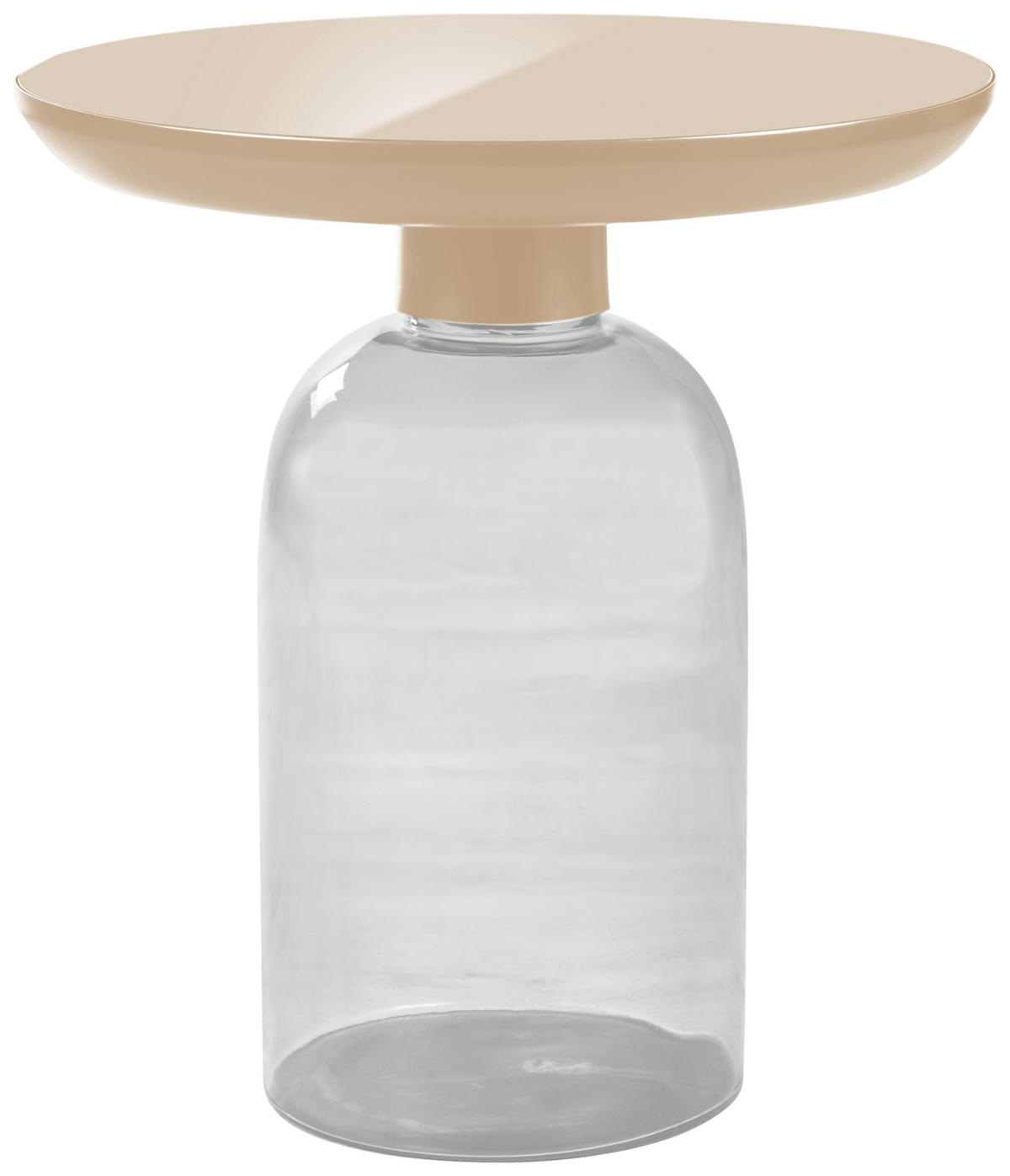 BEISTELLTISCH in Glas, Metall 50/50/56 cm  - Transparent/Creme, Design, Glas/Metall (50/50/56cm) - Livetastic