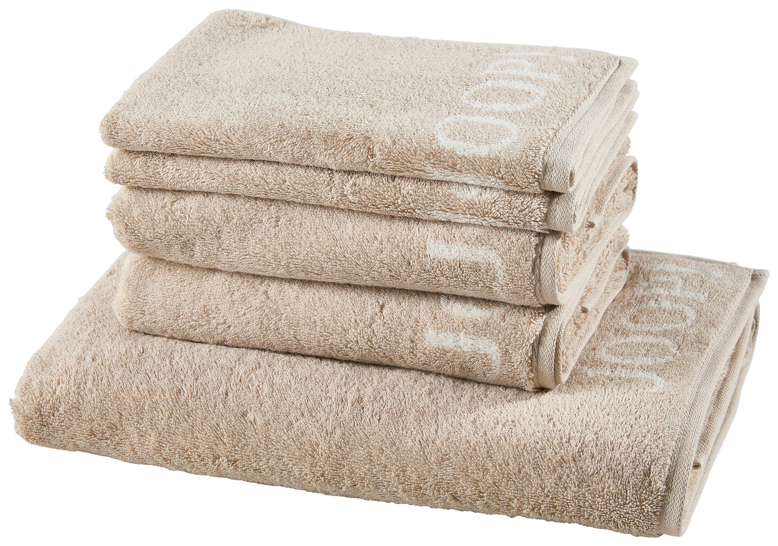 FROTTIERSET Sandfarben, Beige 5-teilig  - Sandfarben/Beige, Basics, Textil - Joop!