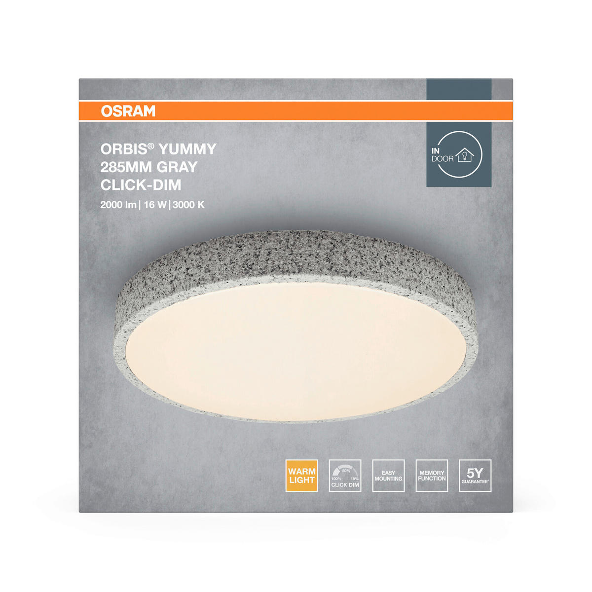 LED-DECKENLEUCHTE 28.5/6.5 cm   - Basics, Metall (28.5/6.5cm) - Osram