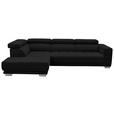 ECKSOFA in Mikrofaser Graphitfarben  - Chromfarben/Graphitfarben, Design, Textil/Metall (207/301cm) - Xora