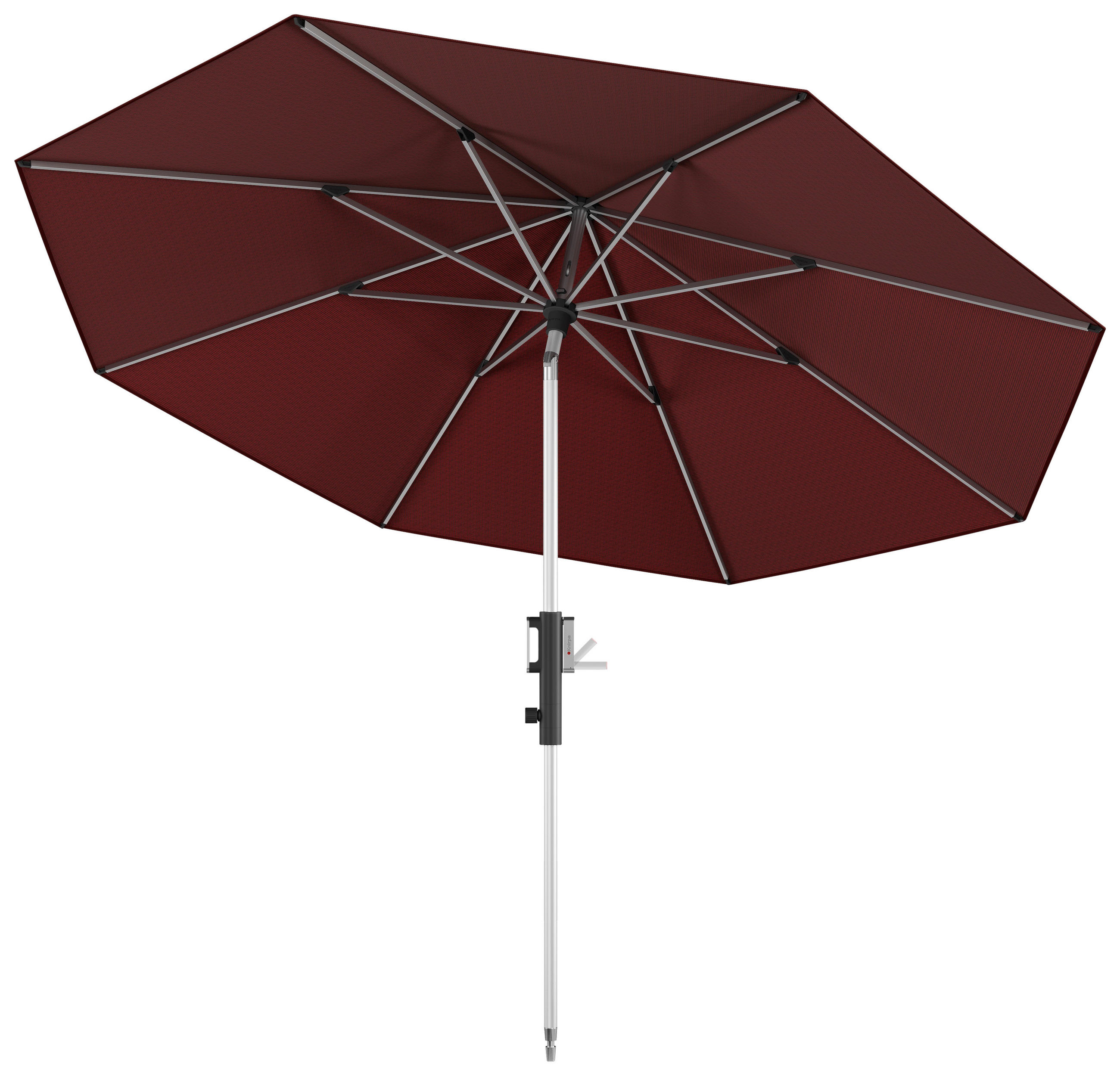 SONNENSCHIRM 315 cm Bordeaux  - Bordeaux/Silberfarben, KONVENTIONELL, Textil/Metall (315/315cm) - KNIRPS