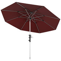 SONNENSCHIRM 315 cm Bordeaux  - Bordeaux/Silberfarben, KONVENTIONELL, Textil/Metall (315/315cm) - KNIRPS