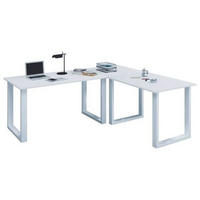 ECKSCHREIBTISCH 190/80/76 cm  in Weiß  - Weiß, MODERN, Holzwerkstoff/Metall (190/80/76cm) - MID.YOU
