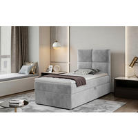 BOXBETT 90/200 cm  in Hellgrau  - Silberfarben/Hellgrau, Modern, Holz/Kunststoff (90/200cm) - MID.YOU