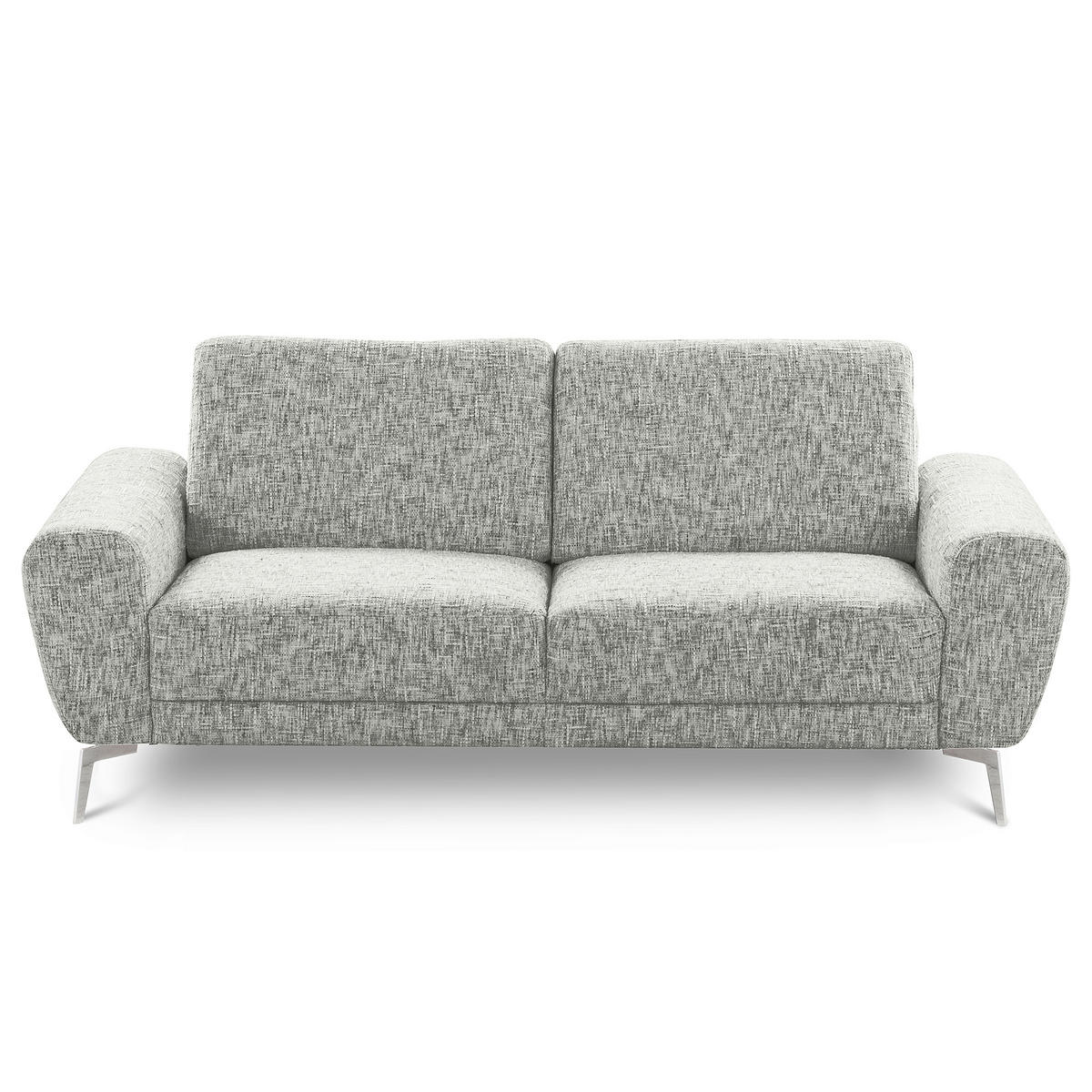 2-SITZER-SOFA Webstoff Grau  - Chromfarben/Grau, Design, Textil/Metall (157/85/92cm) - Livetastic