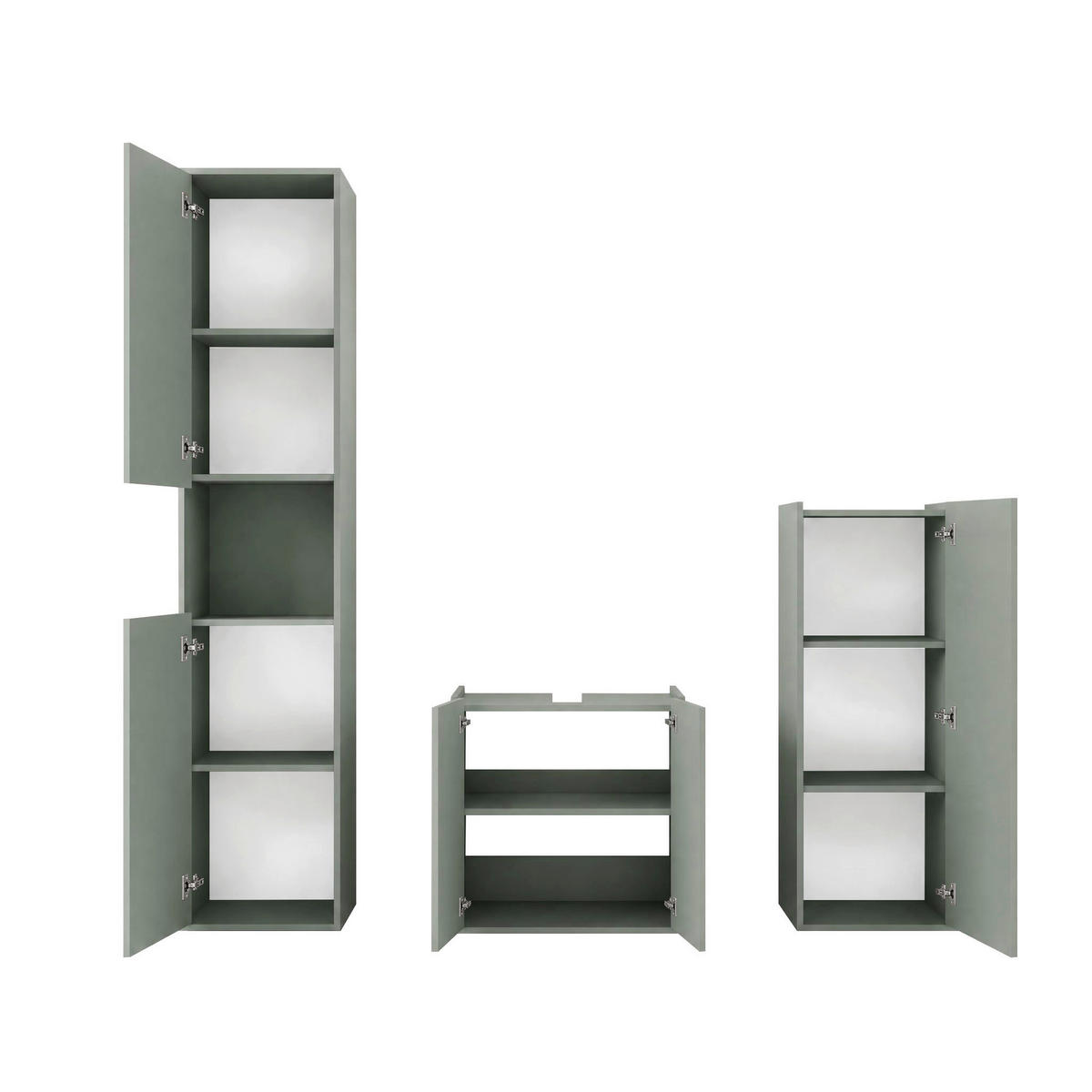 WASCHBECKENUNTERSCHRANK 60/62/35 cm  - Schilfgrün/Schwarz, Trend, Holzwerkstoff/Kunststoff (60/62/35cm) - MID.YOU