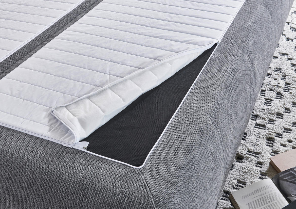 SCHLAFSOFA Webstoff Grau  - Chromfarben/Grau, KONVENTIONELL, Holz/Kunststoff (207/91/90cm) - Carryhome