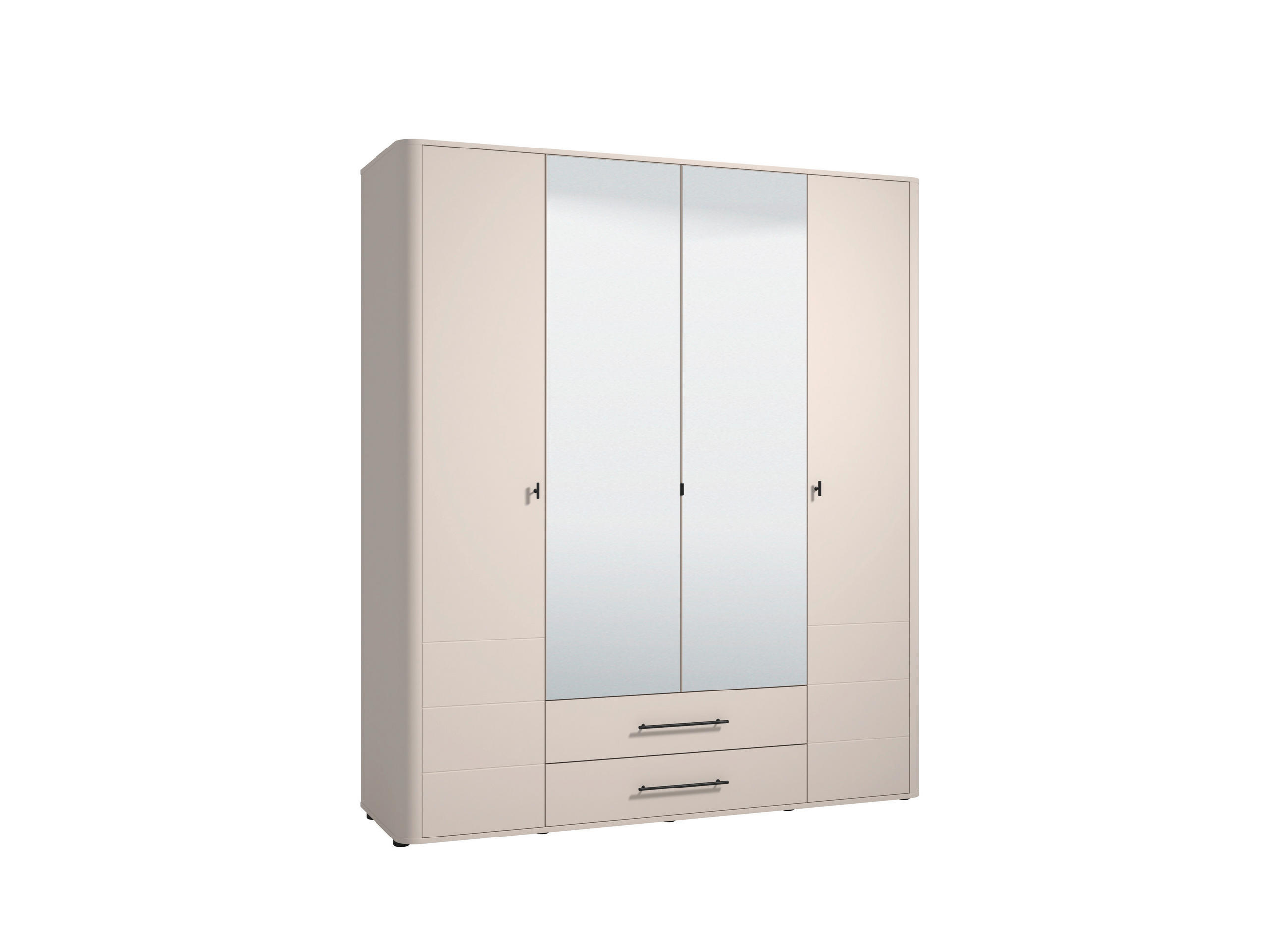 NYÍLÓAJTÓS SZEKRÉNY kasmír  - fekete/kasmír, Basics, műanyag/faalapú anyag (180/211/57cm) - Carryhome