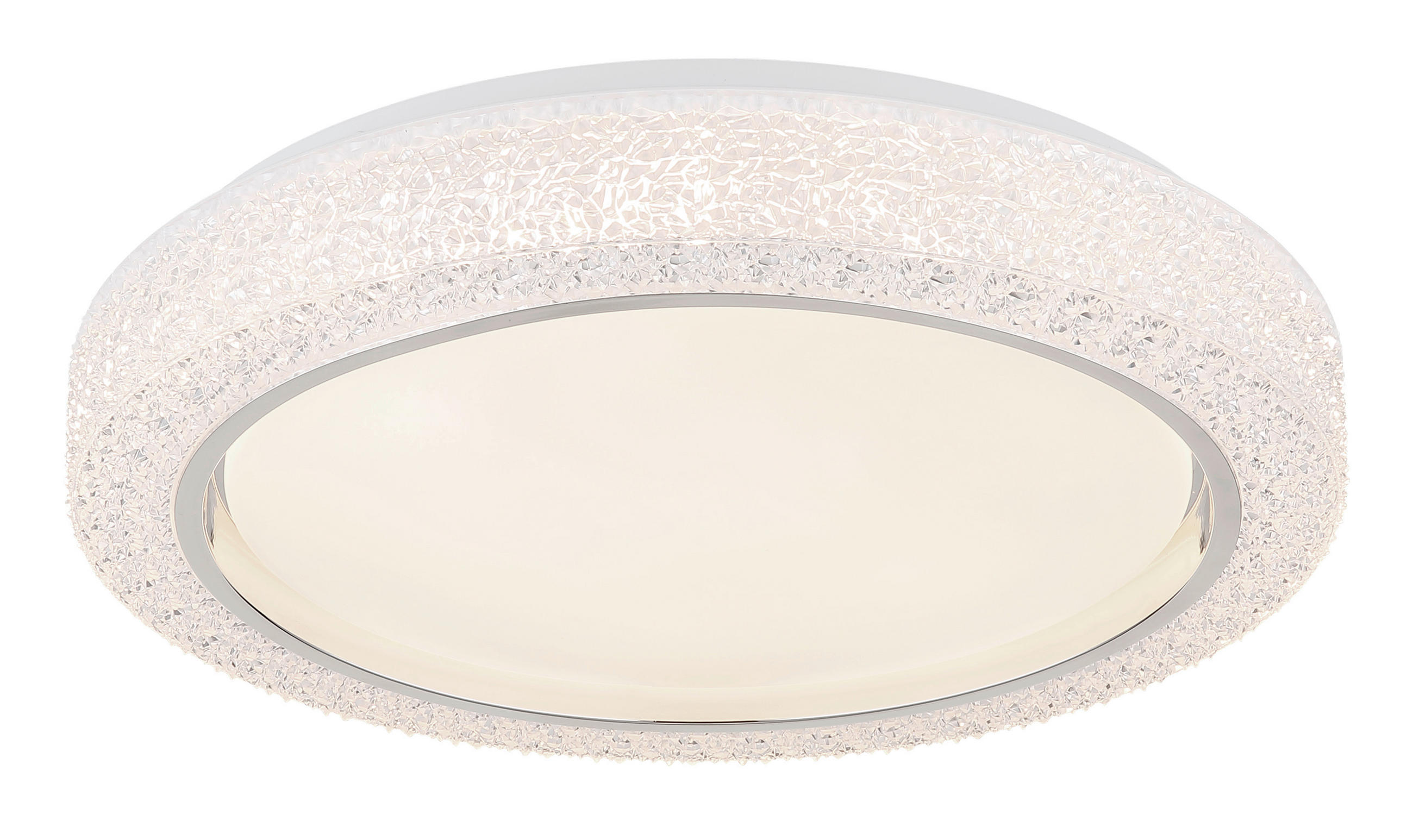 PLAFONIERĂ CU LED - străveziu/opal, Basics, plastic/metal (40/8cm) - Globo