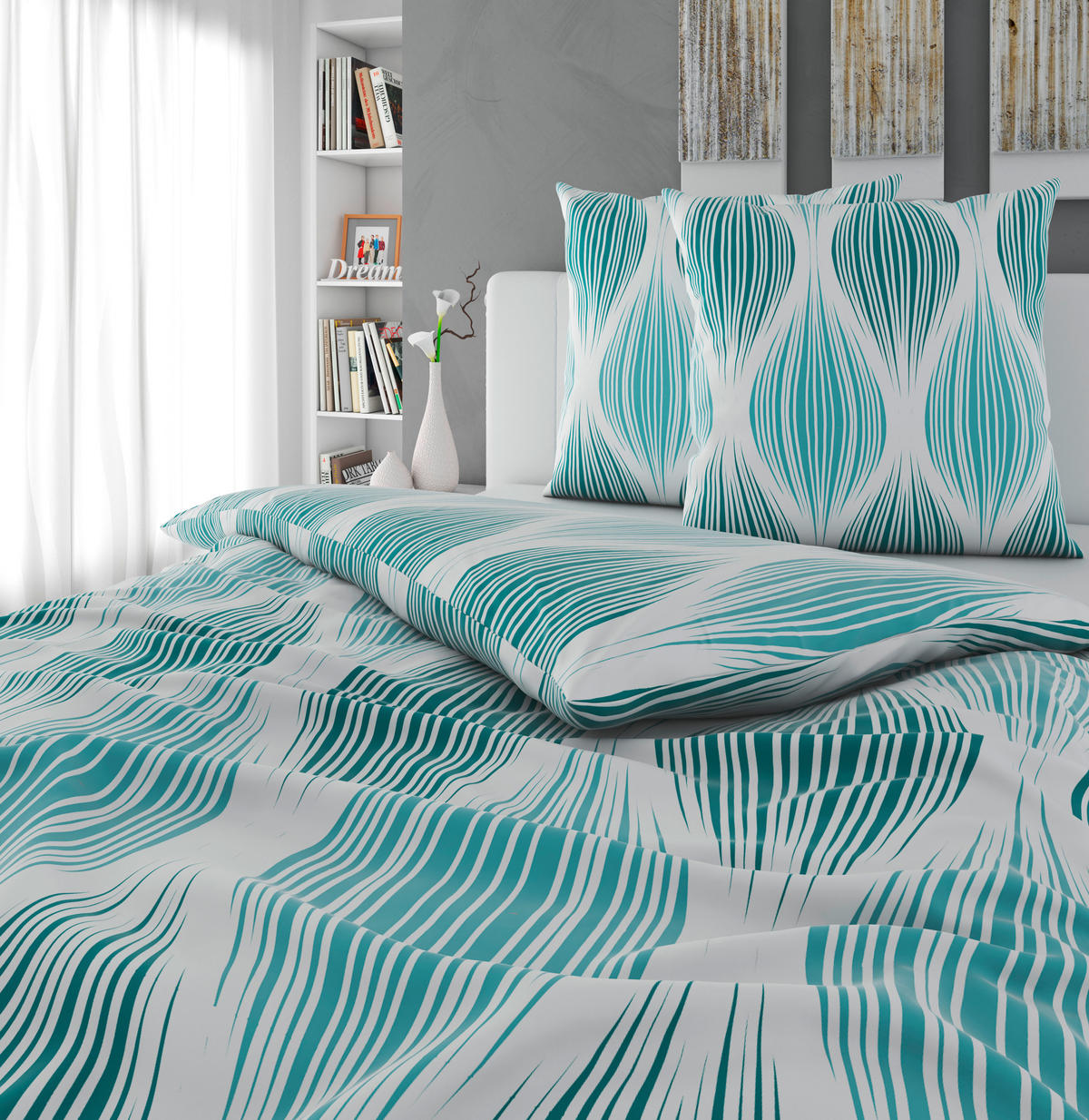 BETTWÄSCHE Satin 200/200 cm  - Blau, Textil (200/200cm) - Novel