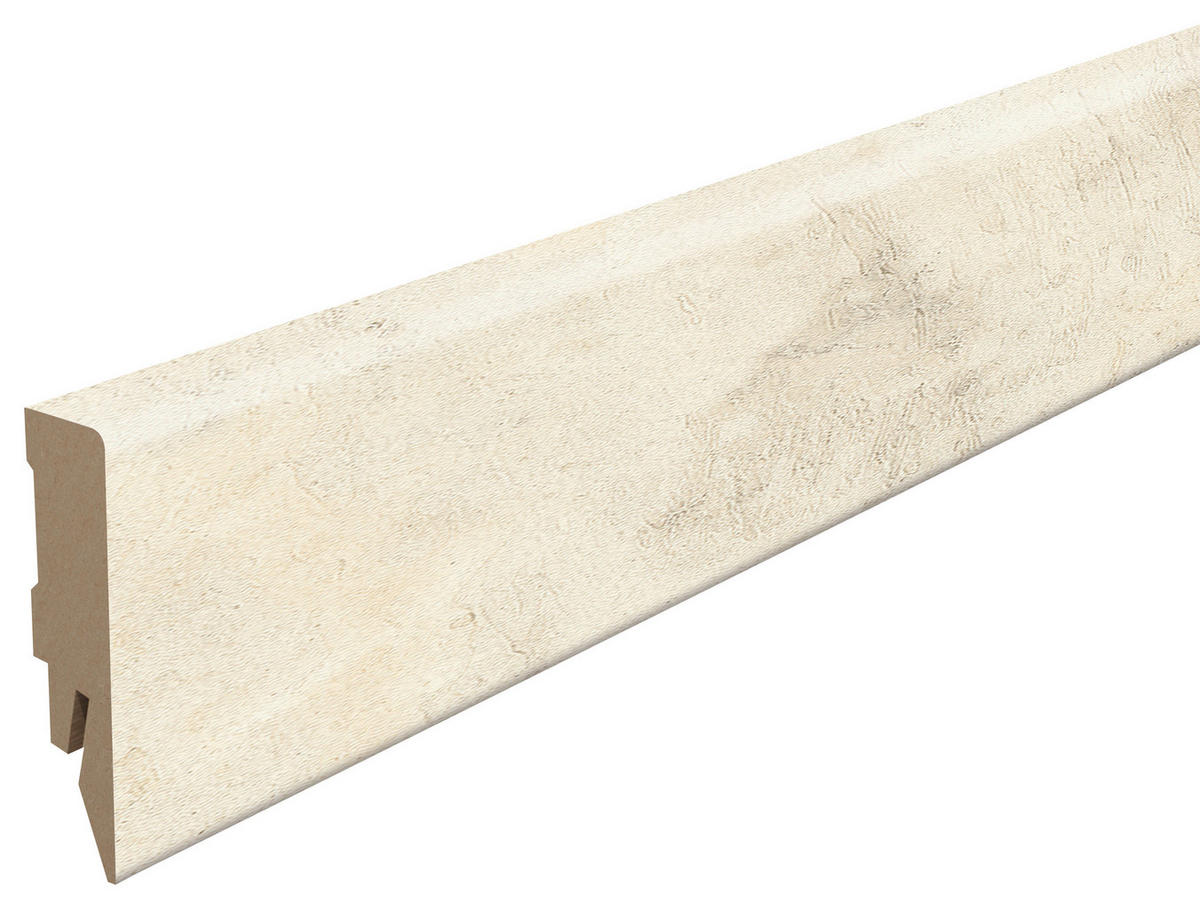 SOCKELLEISTE, Beton weiß - Weiß, KONVENTIONELL, Holzwerkstoff (240/1.4/5.8cm) - Egger Holzwerkstoffe