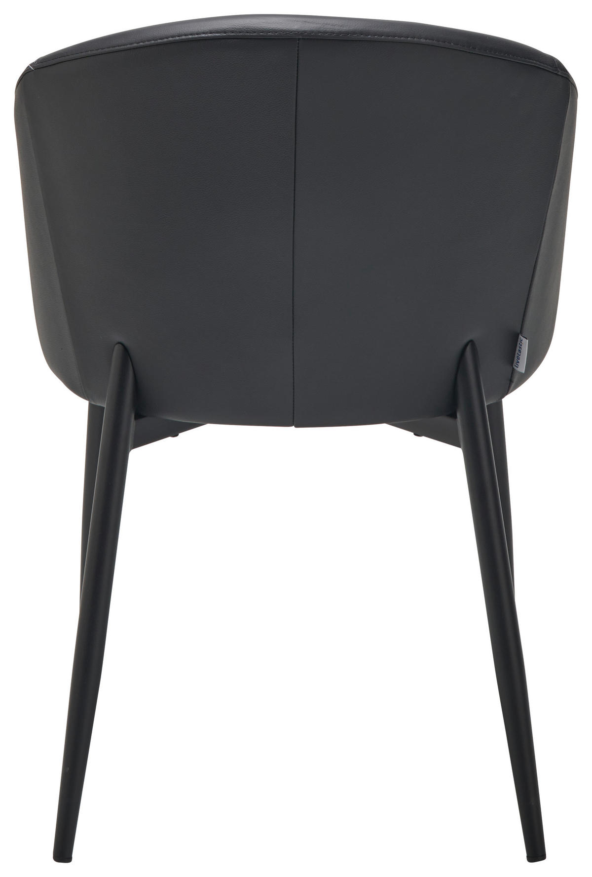ARMLEHNSTUHL  in Stahl Echtleder pigmentiert  - Schwarz, Design, Leder/Metall (55/81.5/61cm) - Livetastic