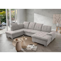 WOHNLANDSCHAFT Chenille Grau  - Chromfarben/Grau, Modern, Kunststoff/Textil (212/330/169cm) - Livetastic
