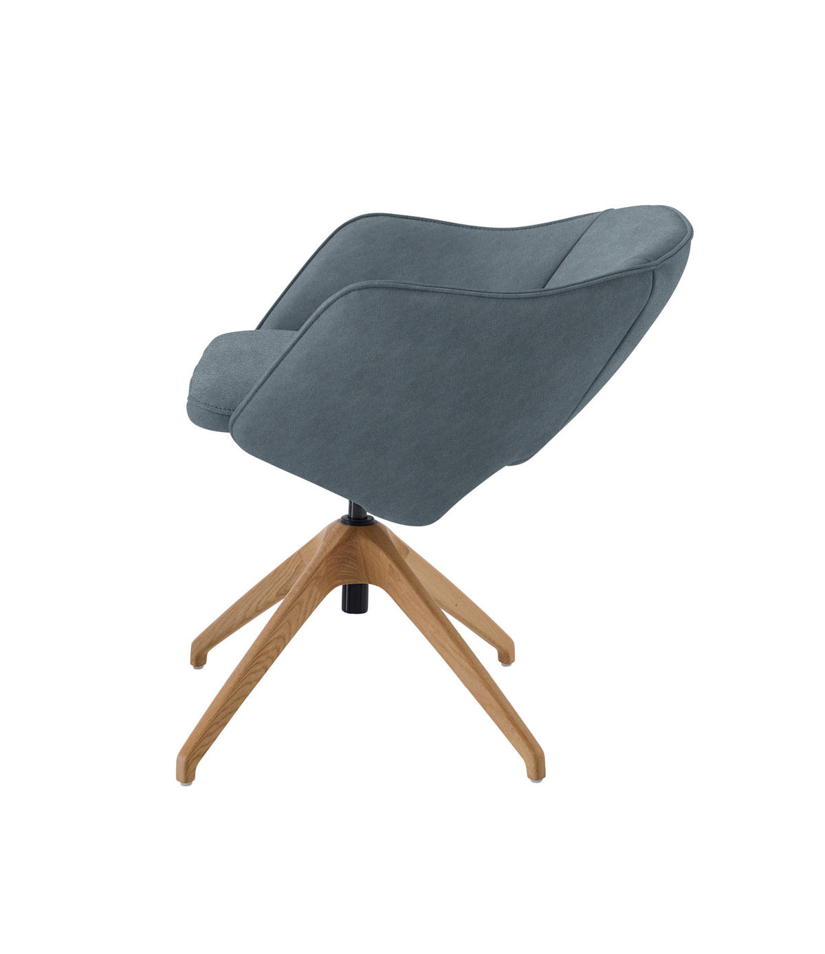 ARMLEHNSTUHL  in Echtleder naturbelassen  - Wildeiche/Blaugrau, Design, Leder/Holz (63/74-90/57-73cm) - Koinor